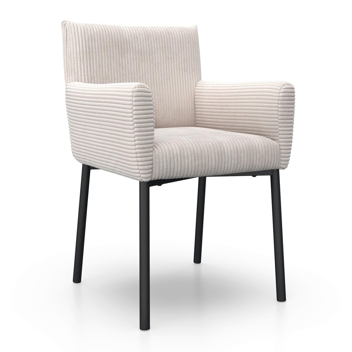 STOLIČKA S PODRÚČKAMI SOFIA - čierna/béžová, Modern, kov/drevo (57/87/58cm) - Bessagi Home