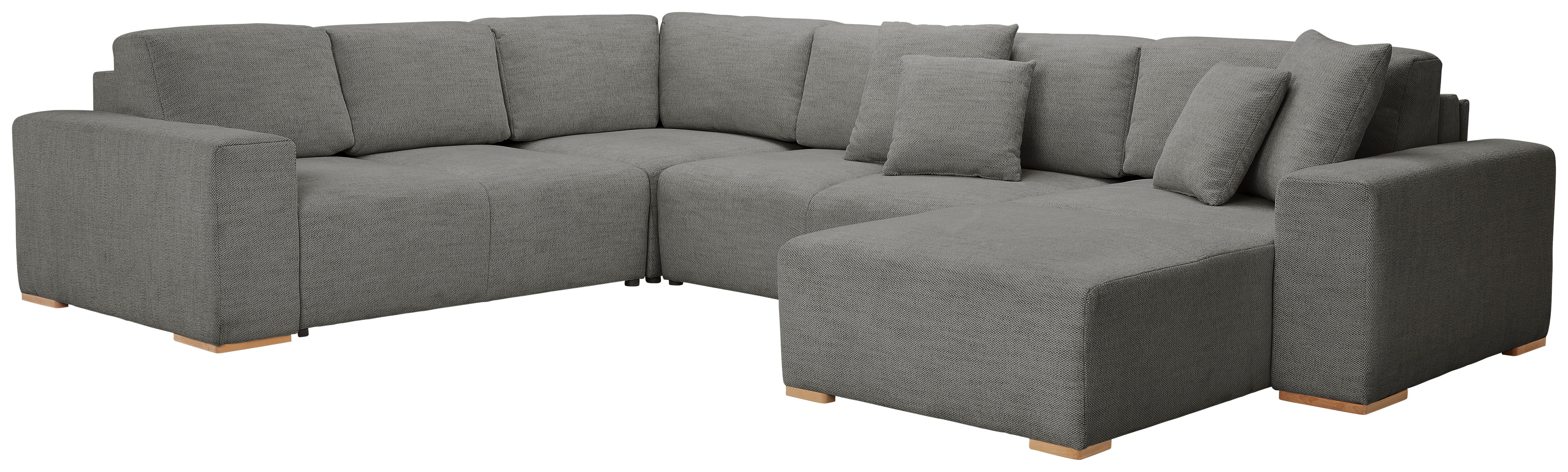 Wohnlandschaft Vouge Grau U: 283x371x208 cm - Buchefarben/Schwarz, KONVENTIONELL, Textil (283/371/208cm) - Livetastic