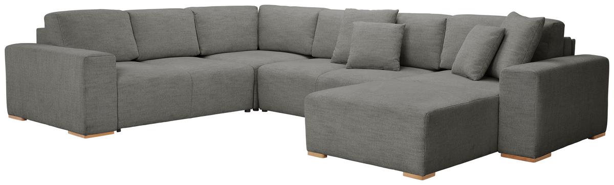 Wohnlandschaft Vouge Grau U: 283x371x208 Cm - Buchefarben/Schwarz, KONVENTIONELL, Textil (283/371/208cm) - Livetastic