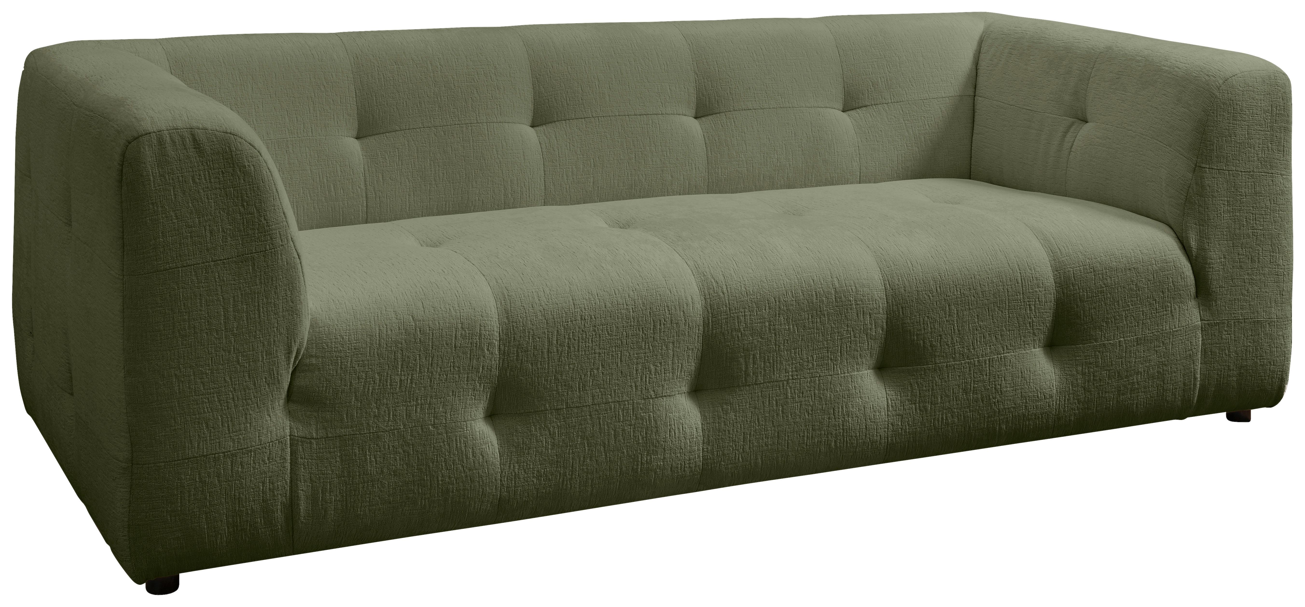 2,5-Sitzer Velice, Grün B: 218 cm - Schwarz/Grün, Design, Textil (218/72/95cm) - Livetastic