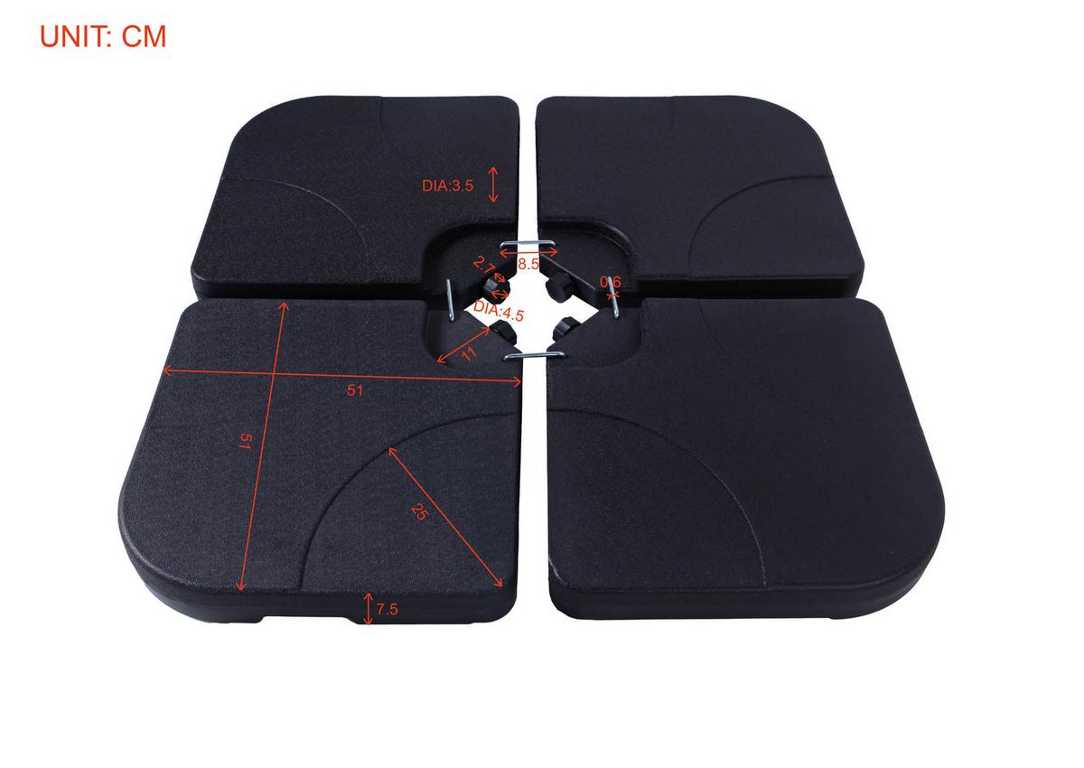 Sonnenschirmständer Barcelona - Schwarz, MODERN, Kunststoff (50/7,5/50cm) - Beldano