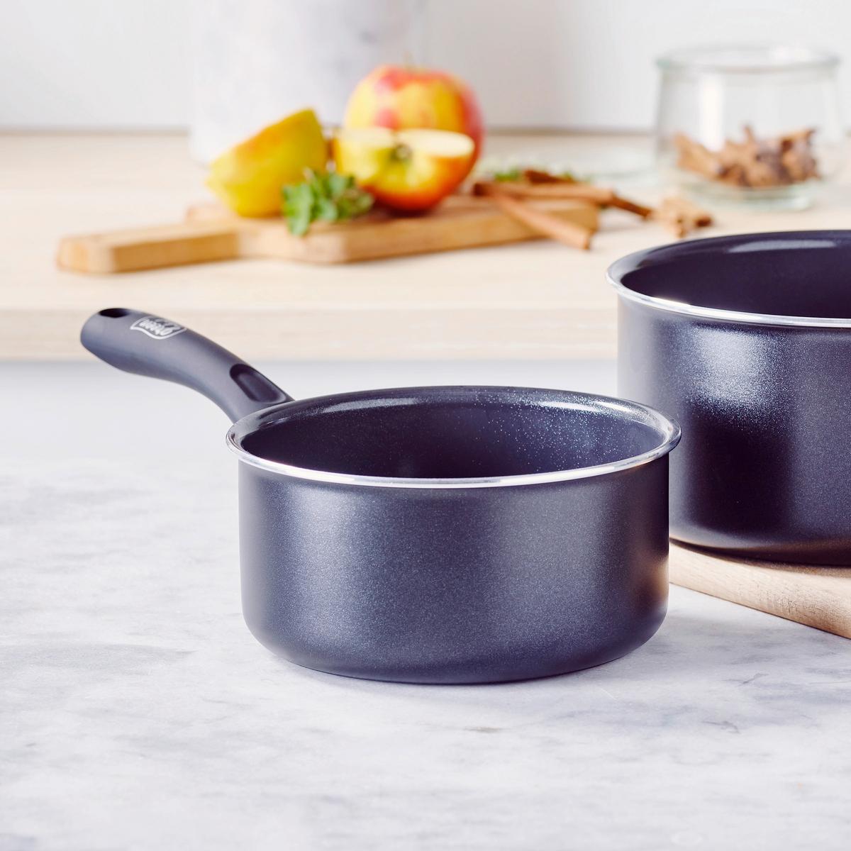 Kochtopfset Savory Schwarz - Schwarz, Basics, Glas/Metall - GreenChef