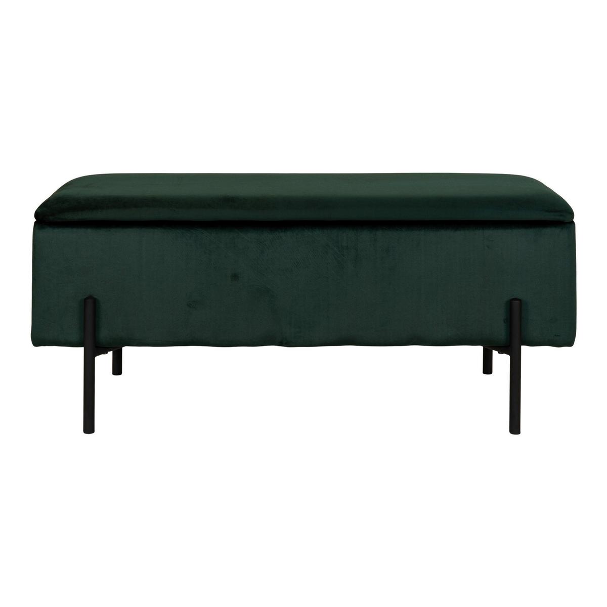 GARDEROBENBANK Watford, Dunkelgrün B: 95cm - Dunkelgrün/Schwarz, Design, Kunststoff/Textil (95/43/36,5cm) - MID.YOU