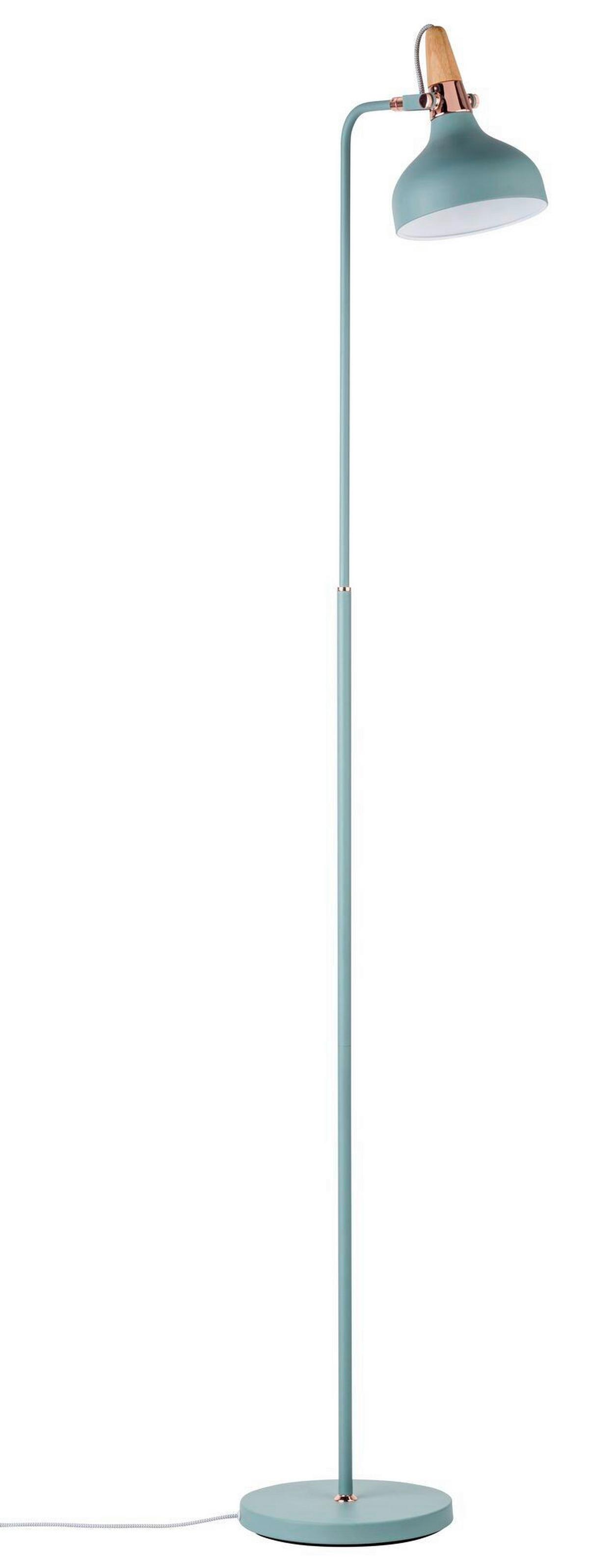 Stehlampe Juna Dimmbar Kupferfarben/mintgrün - Mintgrün/Kupferfarben, Design, Holz/Metall (23/158/40cm) - Paulmann