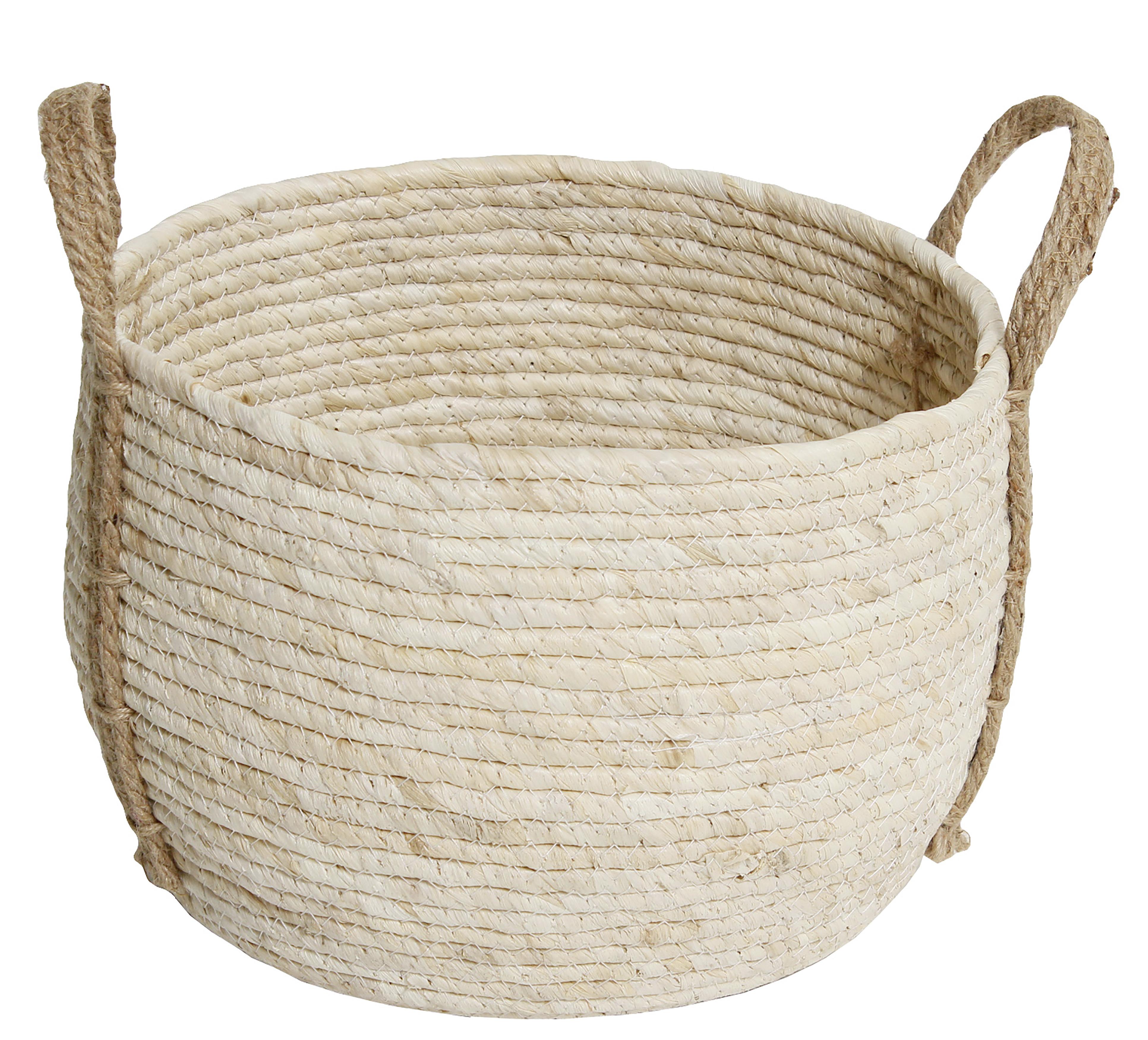 Aufbewahrungskorb Flordeliza 30x20 cm Maisblätter Natur - Weiß, Basics, Naturmaterialien (30/20cm) - Luca Bessoni