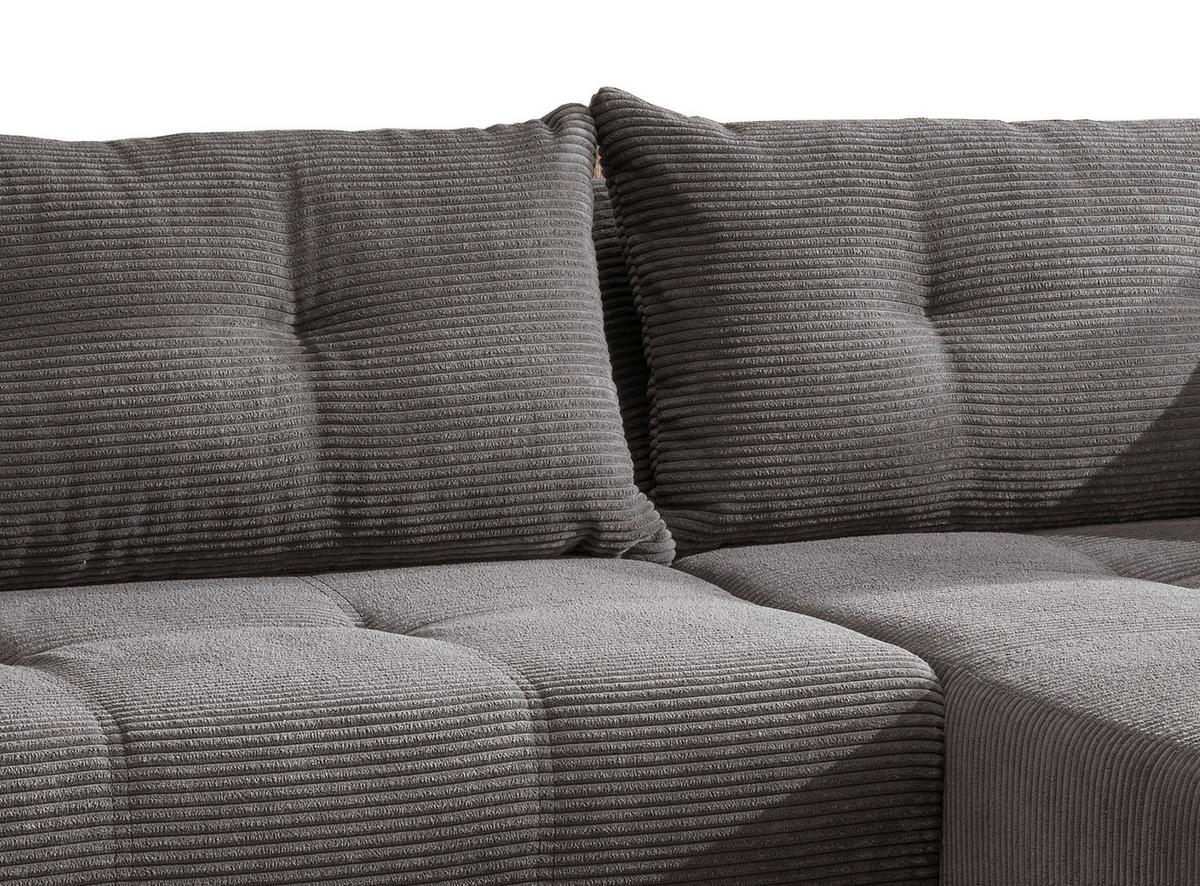 Ecksofa Restato Grau S: 246/177 Cm - Schwarz/Grau, MODERN, Holz/Textil (246/177cm) - MID.YOU