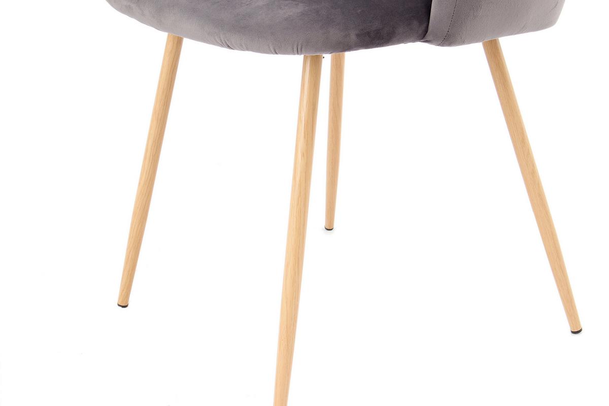 Schalenstuhl Celina Grau Gepolstert 2er-Set - Grau, Design, Kunststoff/Metall (54/84/56cm) - Kayoom