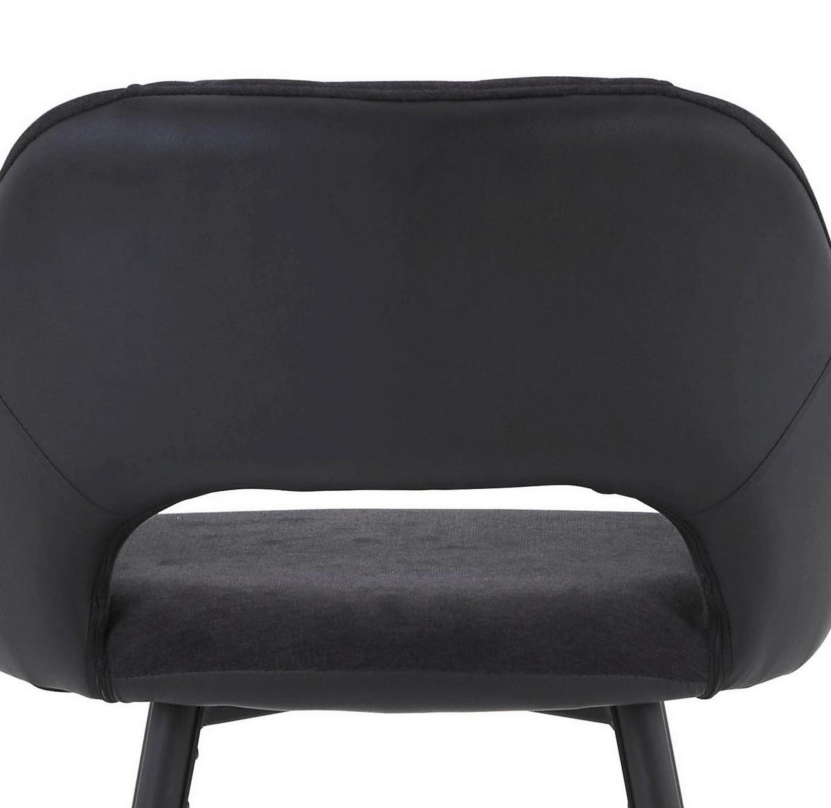 Barhocker mit Lehne Porto Anthrazit/Schwarz - Anthrazit/Schwarz, MODERN, Textil/Metall (52/102/56cm) - MID.YOU