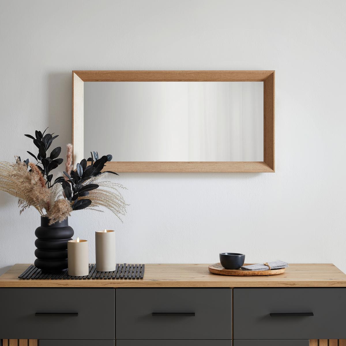 Nástěnné zrcadlo MOLLY dekor dub - barvy dubu, Moderní, plast/sklo (40/80cm) - Mömax