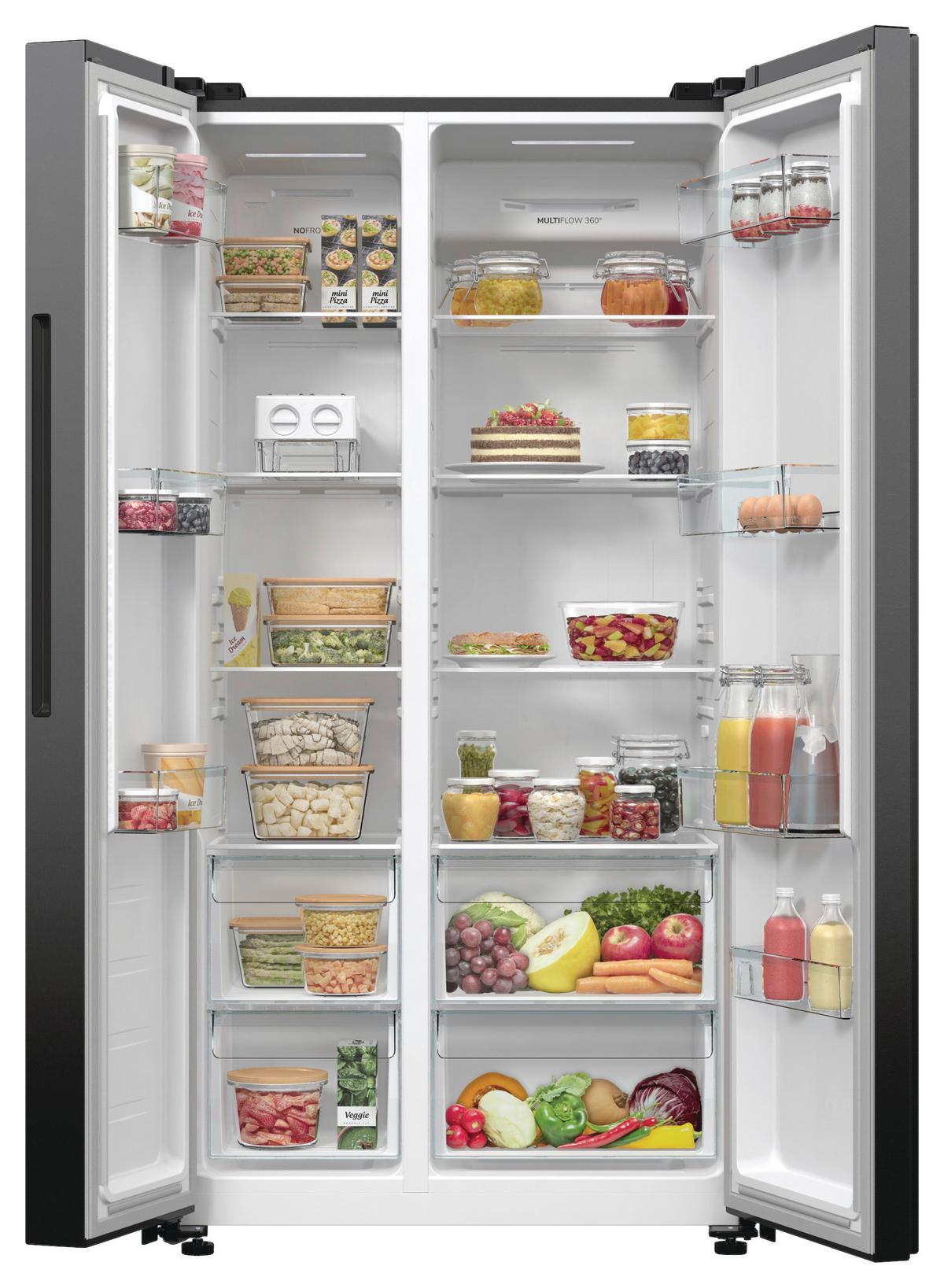 Side-by-side Nrr9185eabxl Advanced - Schwarz, MODERN, Glas/Kunststoff (91,5/178,6/67cm) - Gorenje