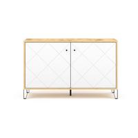 Kommode 123 Cm 2d Bilbao Bl4, Weiß - Schwarz/Weiß, Design, Holzwerkstoff (123/75/40cm) - Livetastic