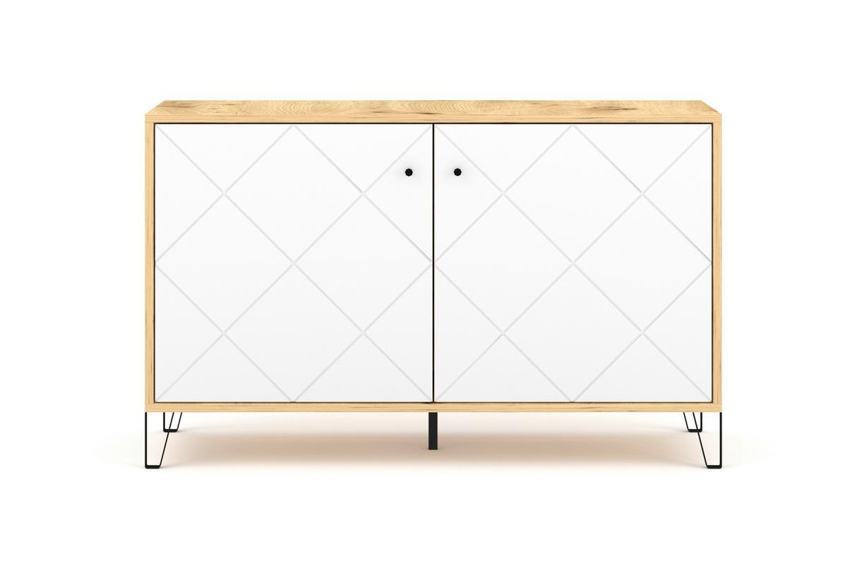 Kommode 123 Cm 2d Bilbao Bl4, Weiß - Schwarz/Weiß, Design, Holzwerkstoff (123/75/40cm) - Livetastic