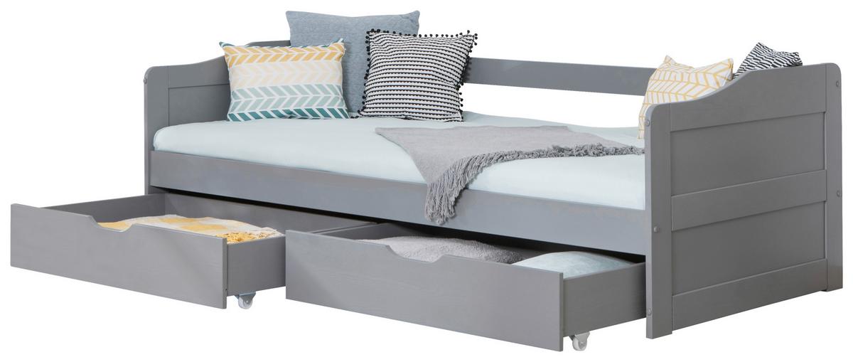 Stauraumbett 970491 Nelly - Hellgrau, MODERN, Holz (90/200cm) - MID.YOU