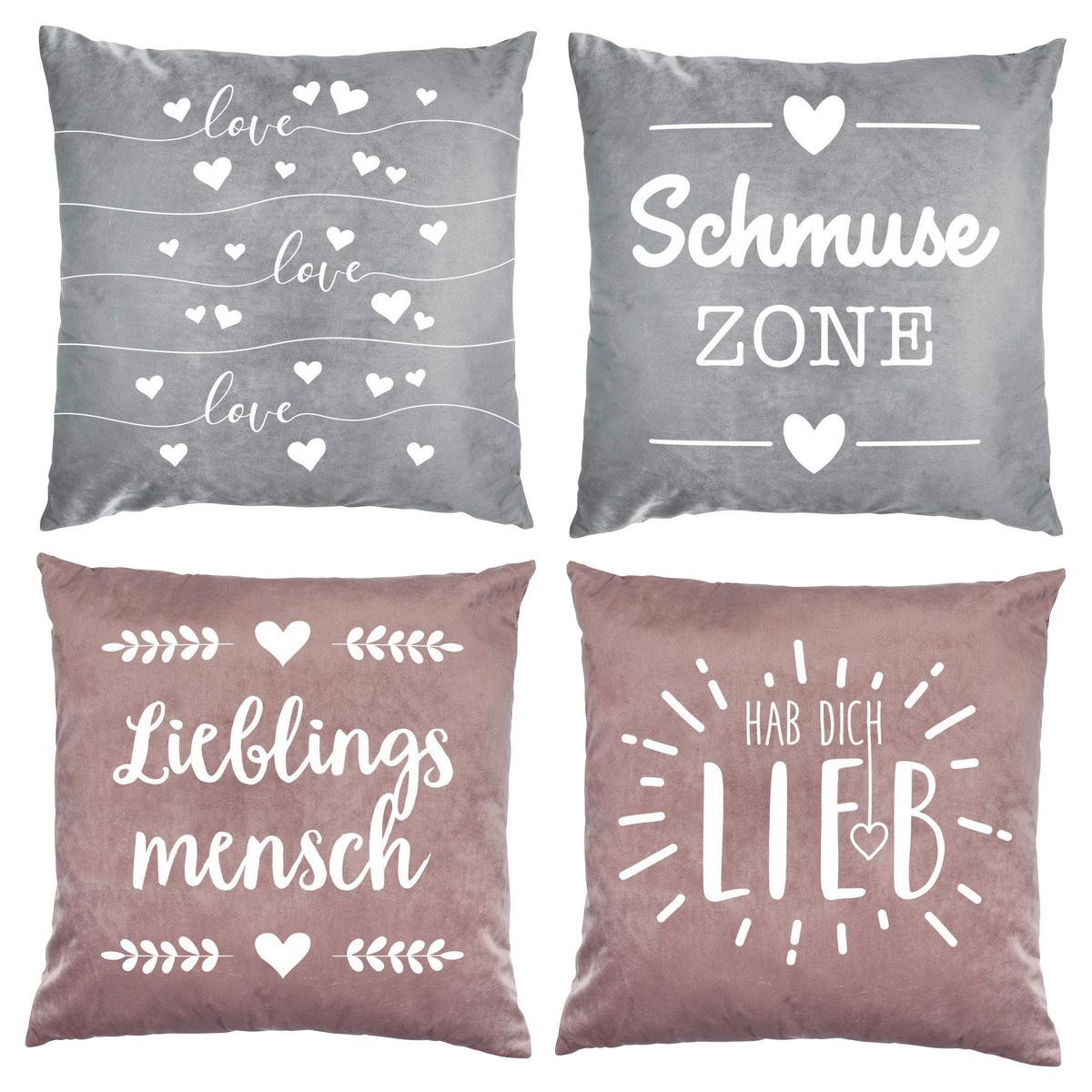 Zierkissen Sophia 45x45 Cm Polyester Rosa Mit Zipp - Rosa, MODERN, Textil (45/45cm) - Luca Bessoni