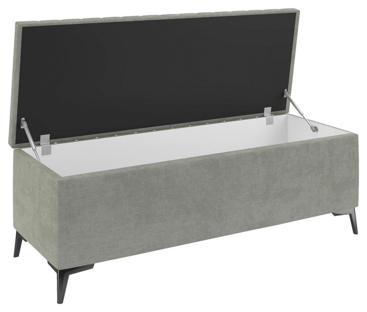 Lavica k posteli SANTI sivá - čierna/sivá, Modern, kov/kompozitné drevo (144/56/54cm)
