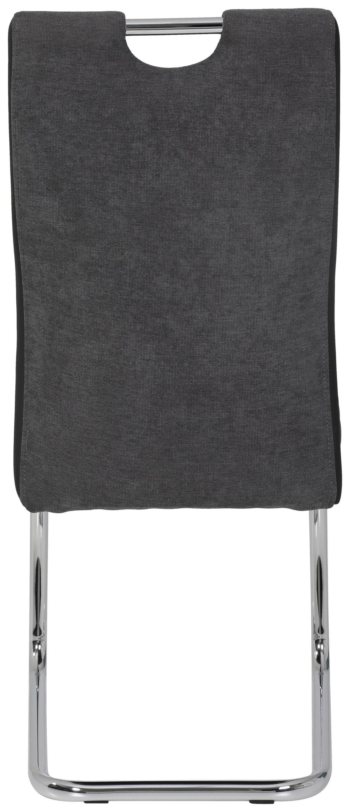 Essgruppe Alina G 5--Teilig. Hellbraun/anthrazit - Chromfarben/Hellbraun, MODERN, Holzwerkstoff/Textil (120-160/80/76cm) - MID.YOU