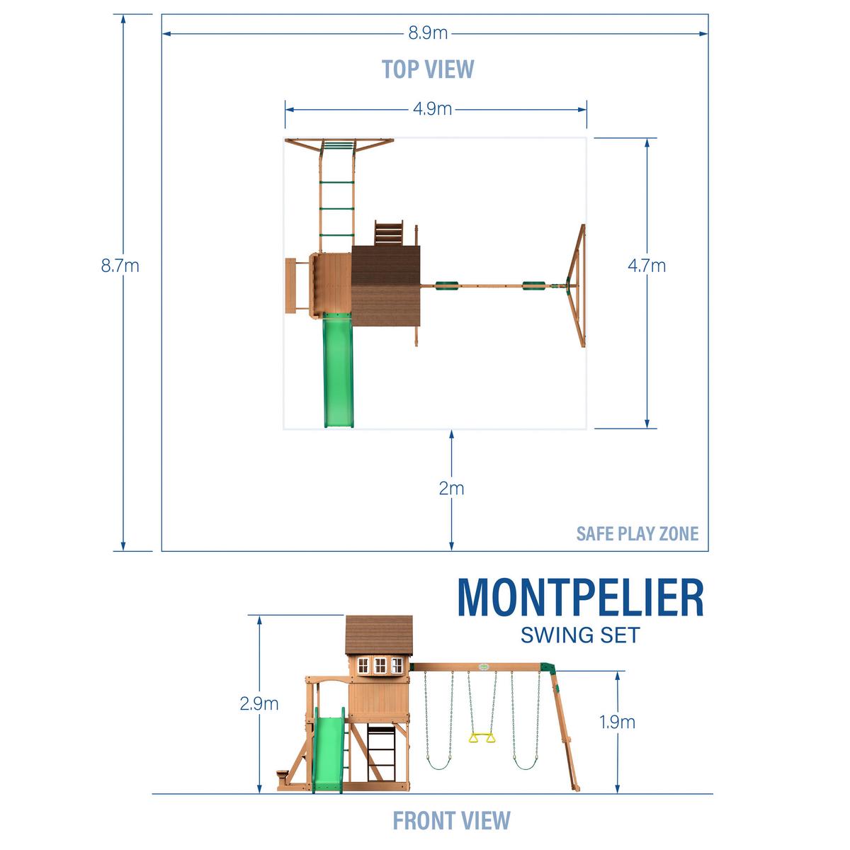 Spielturm Montpelier Braun/grün B: 490 Cm - Braun/Grün, KONVENTIONELL, Holz (490/470/290cm) - Ambia Garden