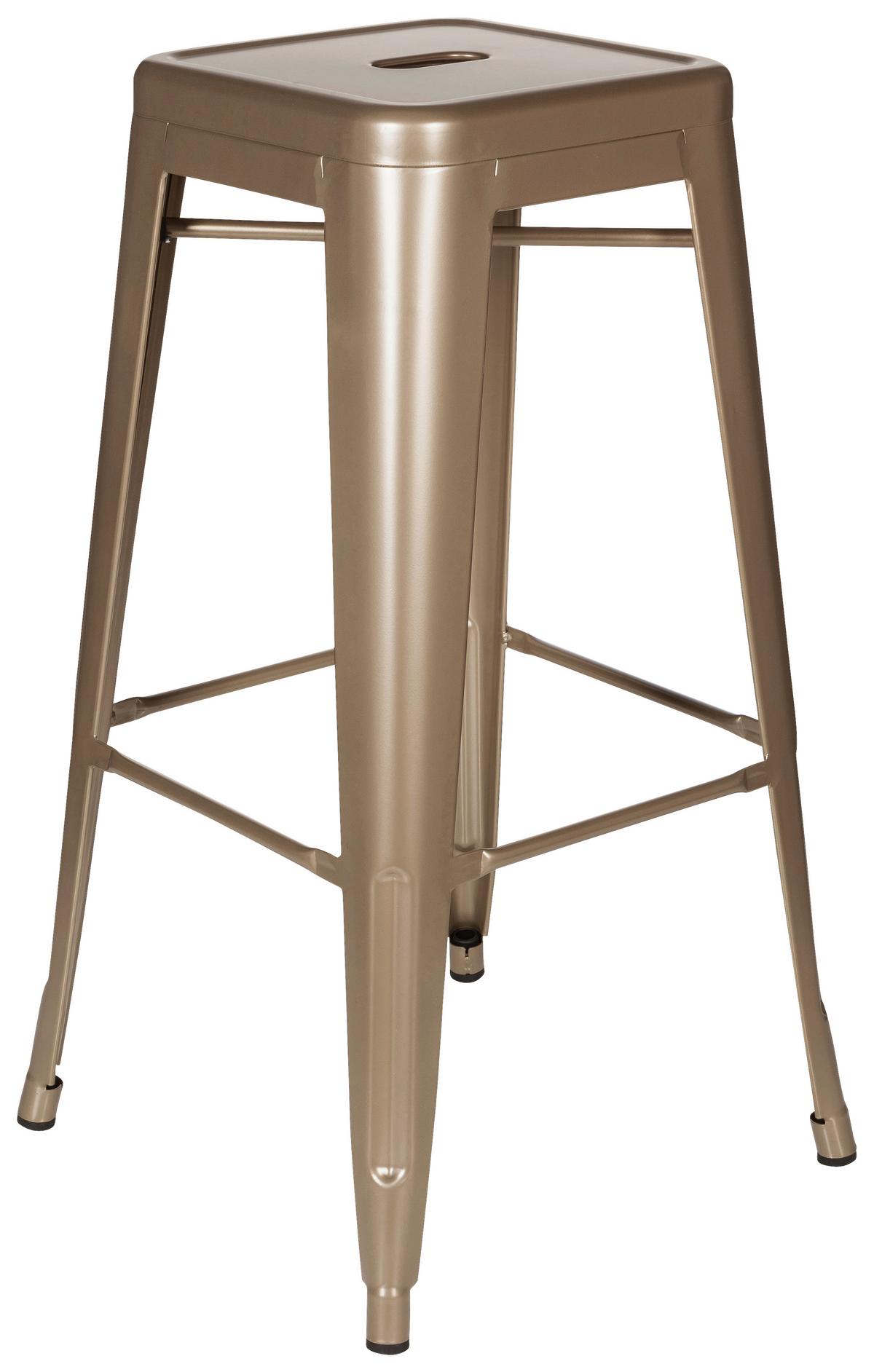 Barhocker Vantaggio High Stapelbar Champagner - Champagner, Basics, Metall (44/77/44cm) - MID.YOU