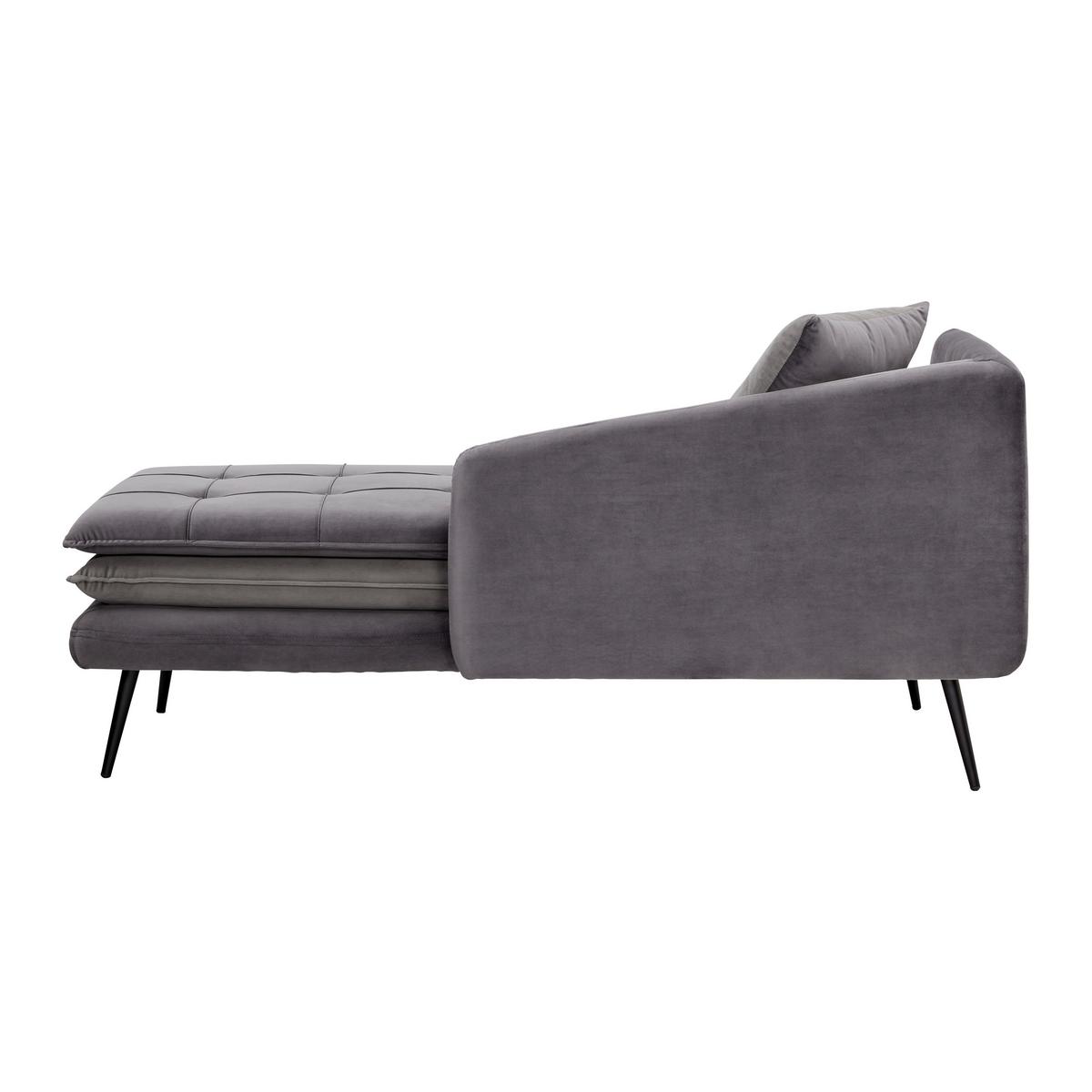 Stylová pohovka Emilia, sametový potah, šedá - šedá/černá, Moderní, kov/dřevo (75/73/162cm) - Bessagi Home