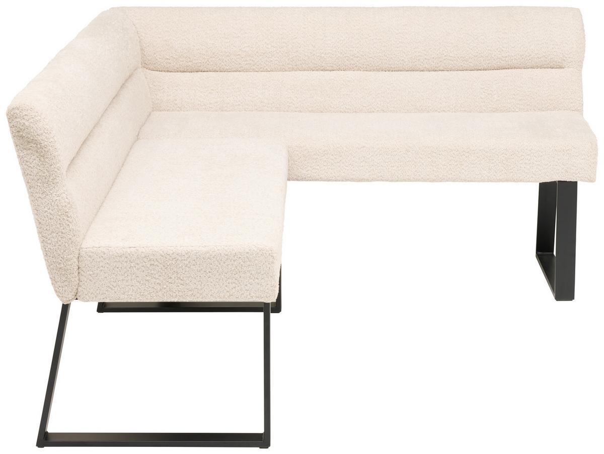 Eckbank Kea Beige, S: 190x150 Cm - Beige/Schwarz, KONVENTIONELL, Textil/Metall (190/150cm) - MID.YOU