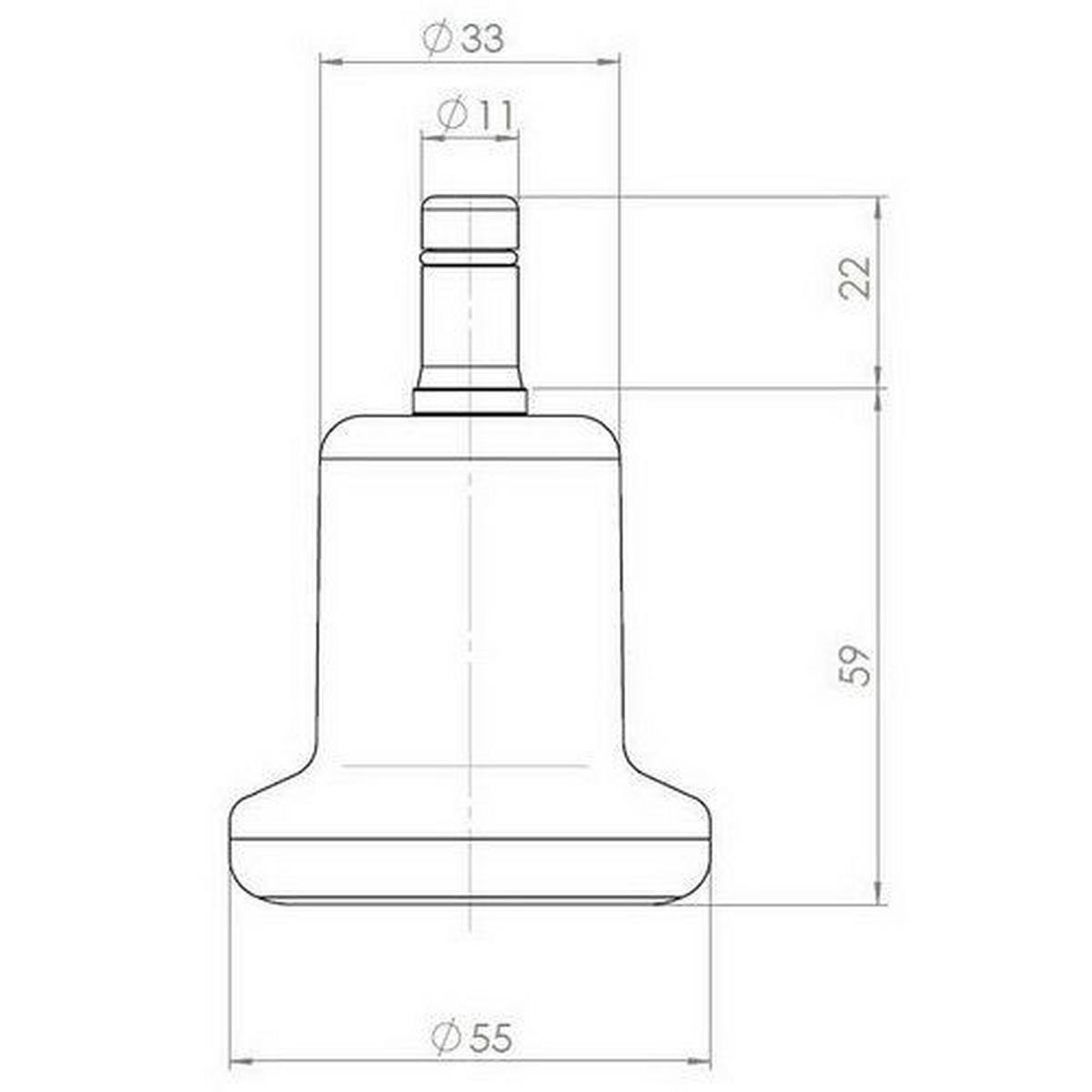 Bürostuhlgleiter Stand Schwarz Ø 5,5 Cm 5er-Set - Schwarz, Basics, Kunststoff/Metall (5,5/5,9/5,5cm) - MID.YOU