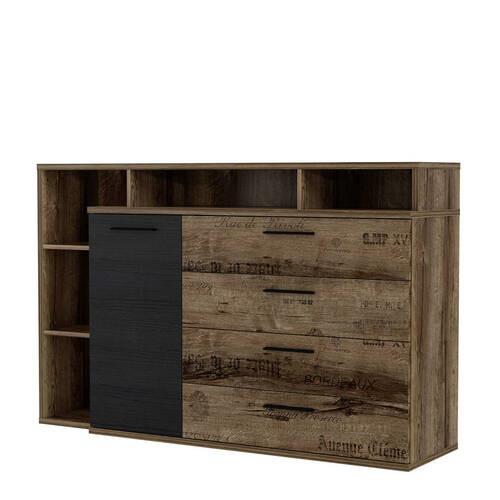 Komód Jacky 153/98cm - tölgyfa színű/fekete, Lifestyle (153,1/98,5/41,3cm)