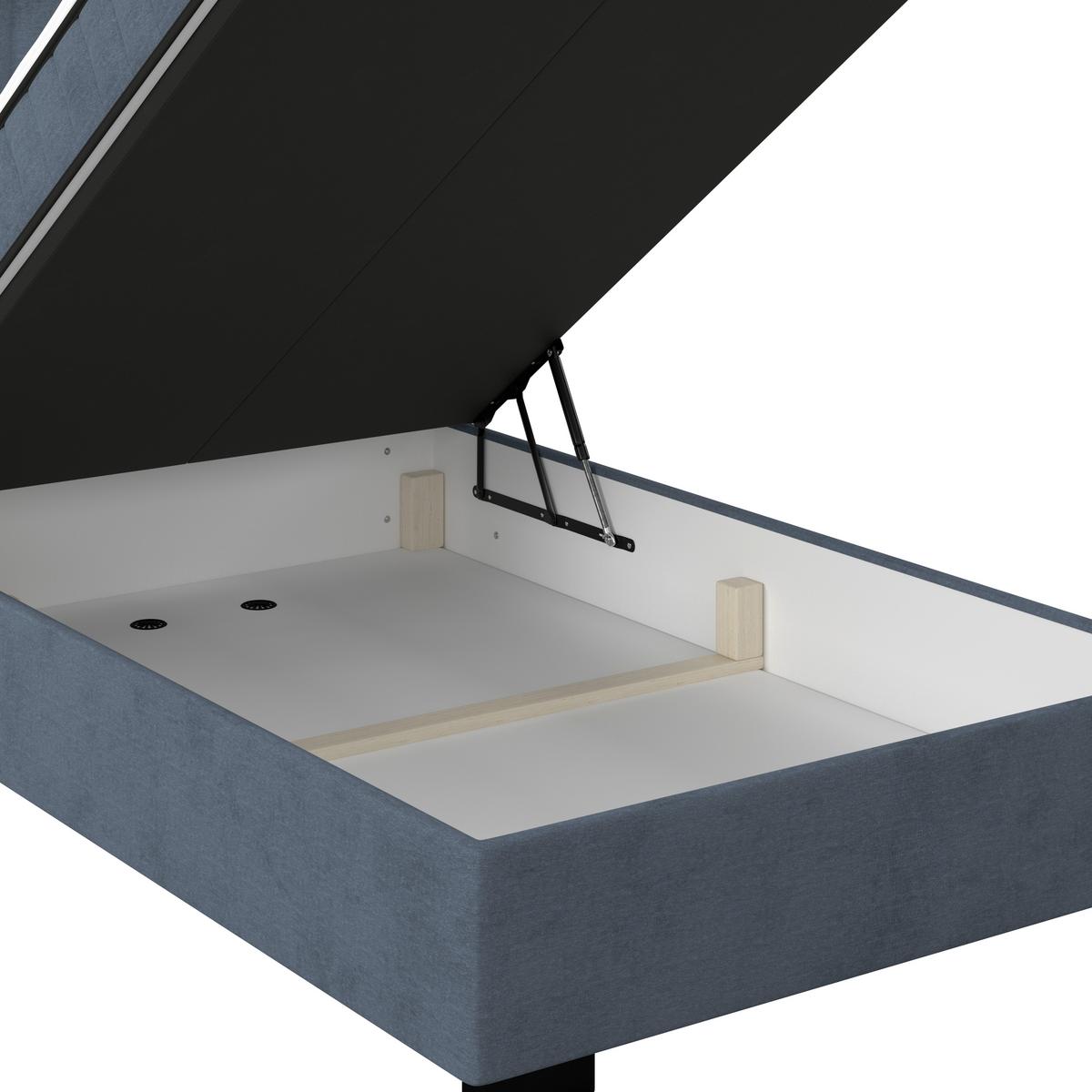 Boxbett Maya 100 - Graublau/Schwarz, MODERN, Holz/Holzwerkstoff (100/200cm)