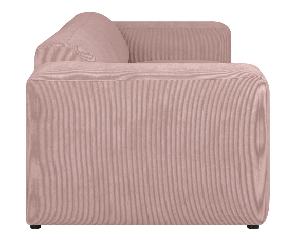 3-Sitzer-Sofa Hannah Rosa B: 247 cm - Schwarz/Rosa, Design, Textil (247/75/104cm) - MID.YOU