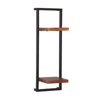 Wandregal Mangoholz/Schwarz B: 25cm - Naturfarben, Design, Holz/Metall (25/75/25cm) - MID.YOU
