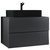 Waschtischkombi Lendas Bl S - Anthrazit/Schwarz, MODERN, Keramik/Holzwerkstoff (81cm) - MID.YOU