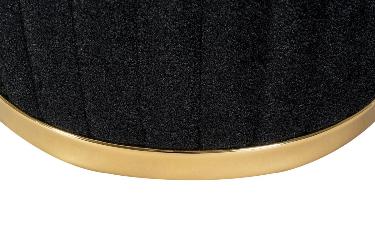 Hocker Doric 135 Schwarz/Goldfarben D: 43 cm - Goldfarben/Schwarz, Design, Textil (43/46cm) - Kayoom