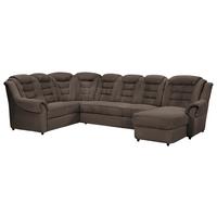 Wohnlandschaft Boston Braun Lederlook - Schwarz/Braun, KONVENTIONELL, Textil (216/333/165cm) - Livetastic