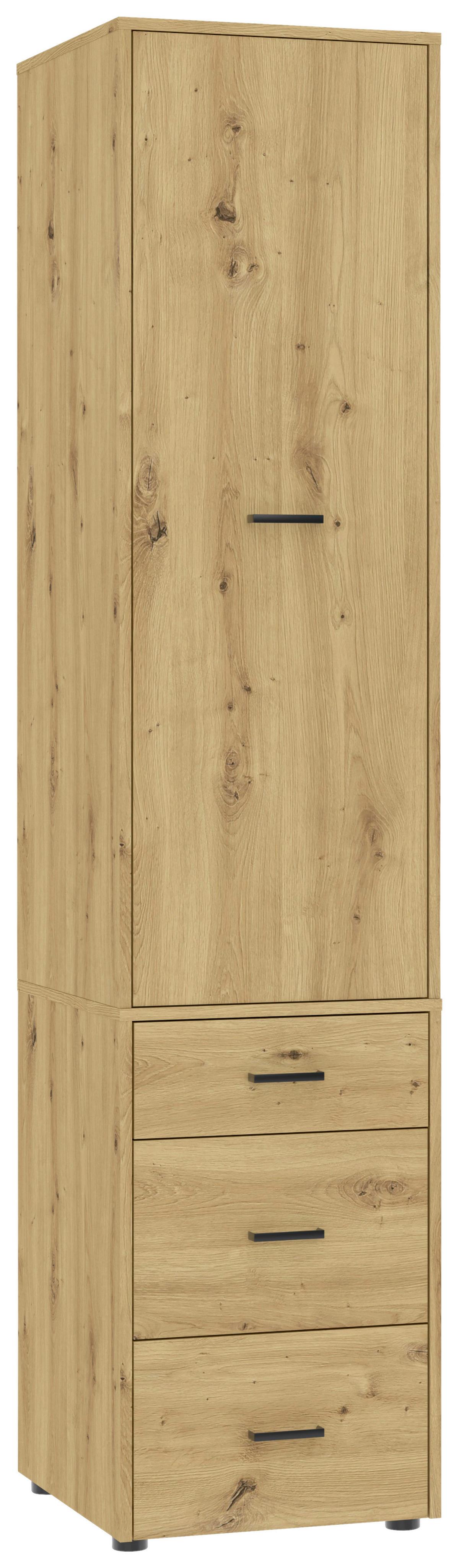 Kleiderschrank Kivo Eiche Artisan Dekor, B: 45 cm - Eiche Artisan, Basics, Holzwerkstoff (45/199,6/52,1cm)