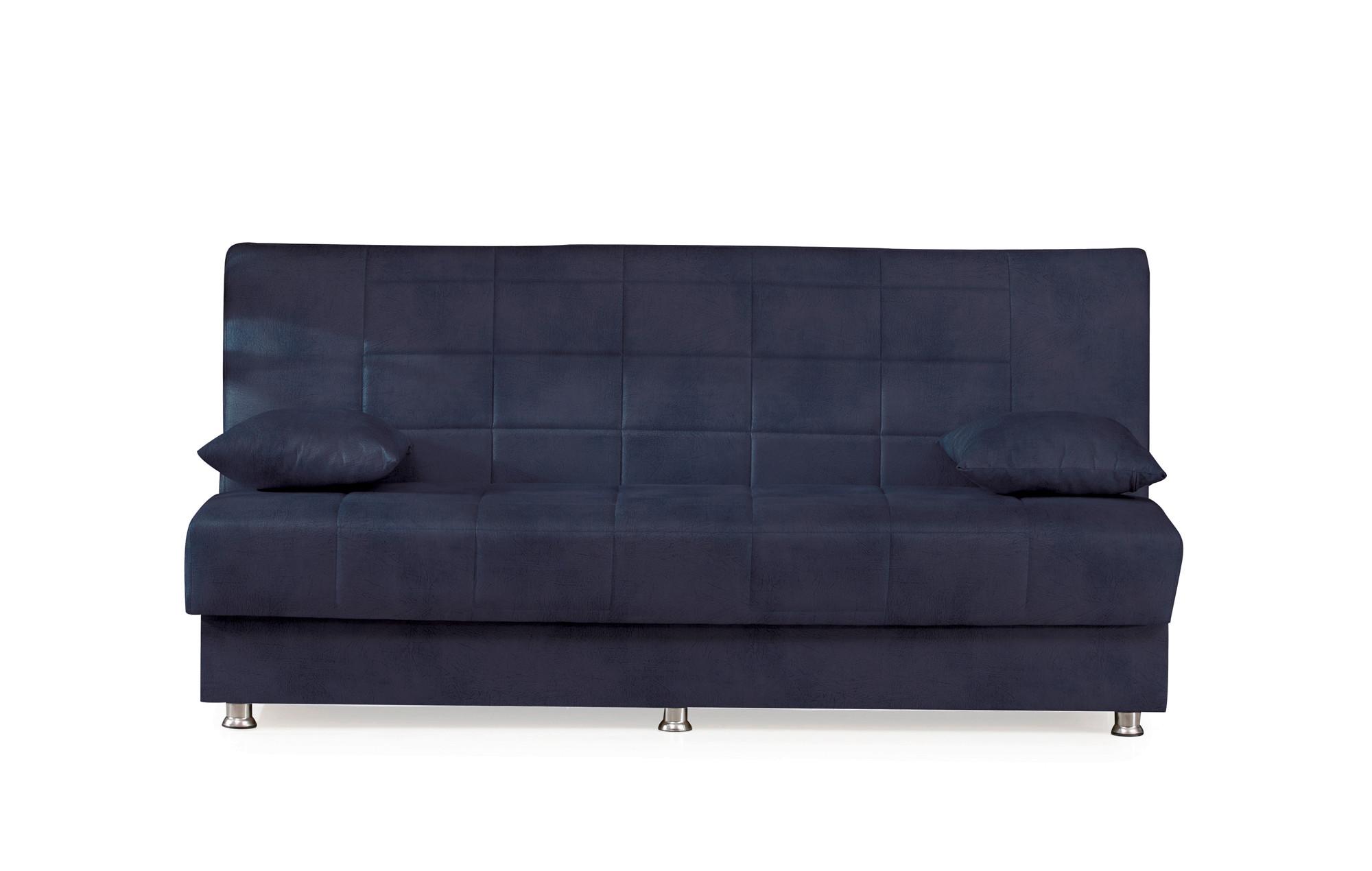 3-Sitzer-Sofa Hamilton Mit Schlaffunktion Blau - Chromfarben/Blau, Design, Textil (190/87/87cm) - Livetastic