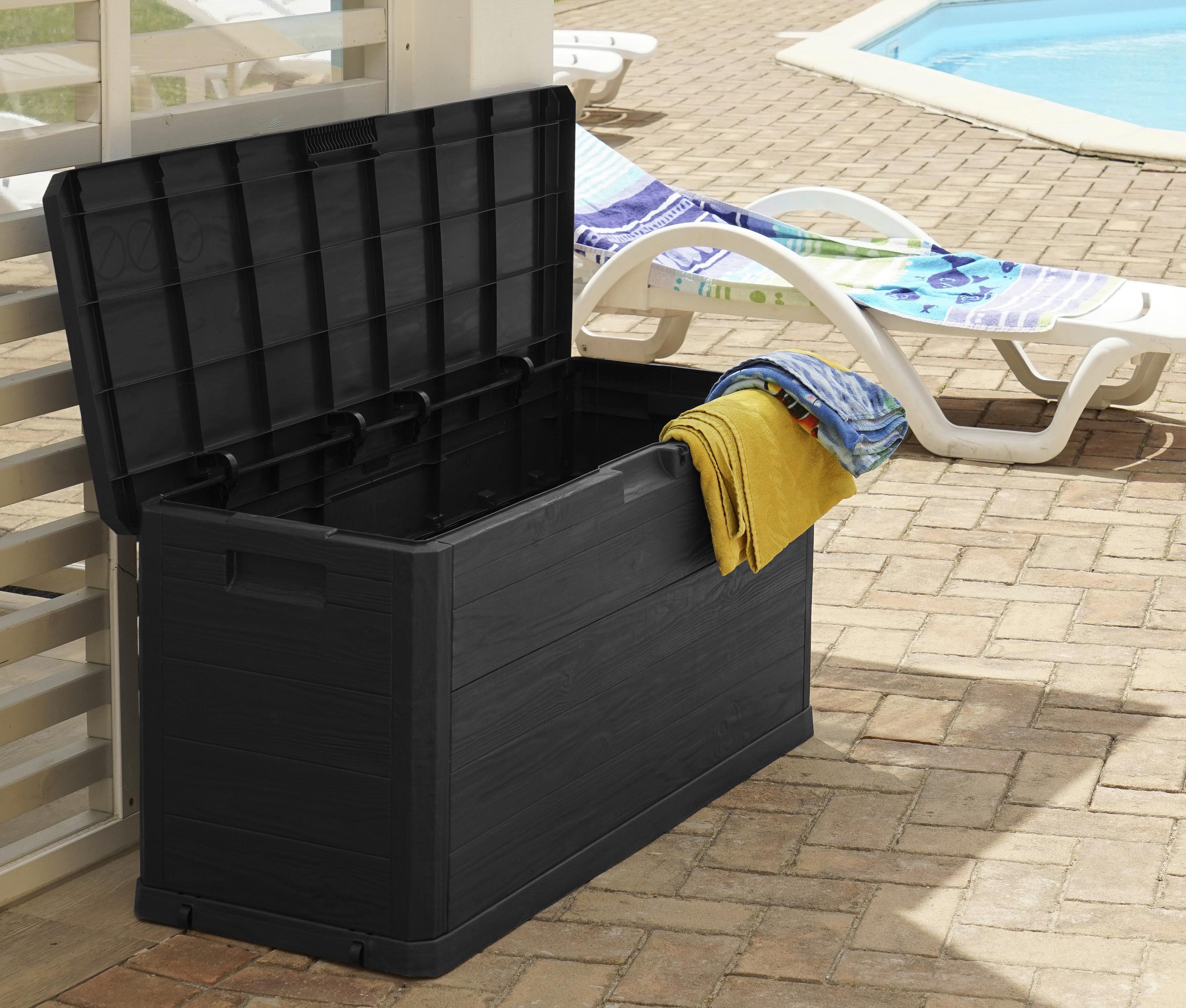 BEDNA NA POLŠTÁŘE WOODY - antracitová, Basics, plast (117/56/45cm) - Mömax