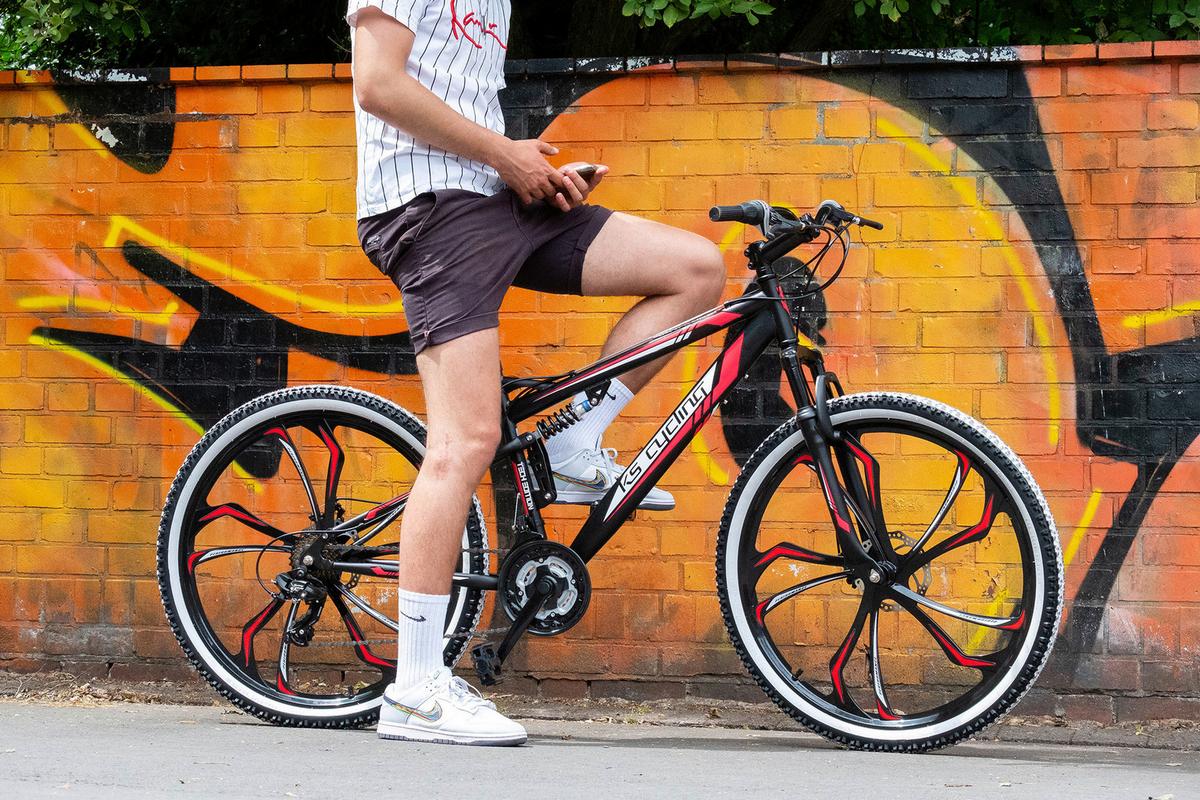 Mountainbike Fully 27,5 Zoll Scrawler 21 Gänge - Rot/Schwarz, Basics, Metall (139/80/21cm) - KS Cycling