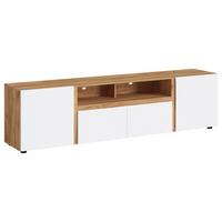 Tv-elem Morongo 200,7/39,6cm - tölgyfa színű/fehér, Modern, faalapú anyag (200,7/39,6/52,5cm)