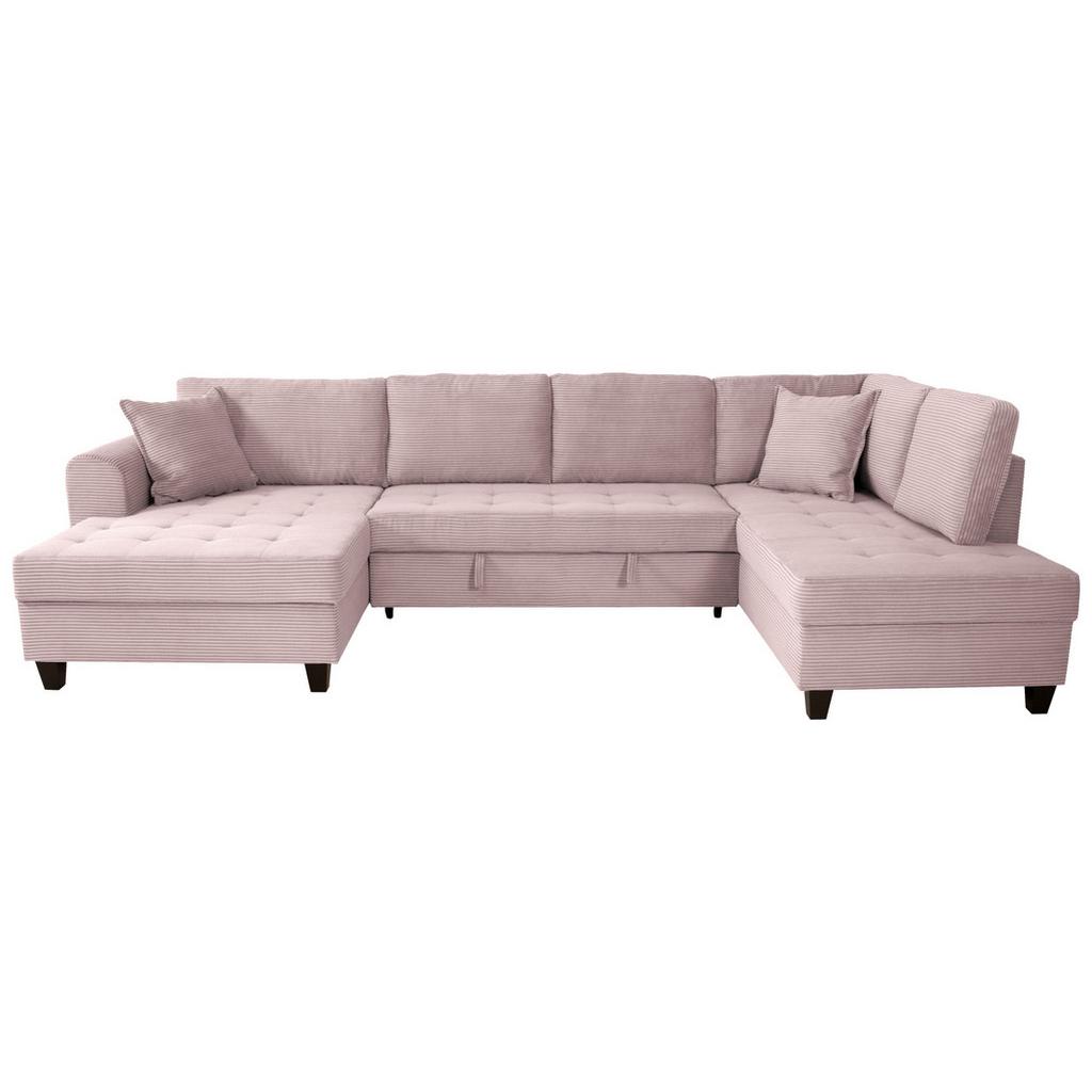 Wohnlandschaft Moritz Rosa U-Form:155x324x178 Cm