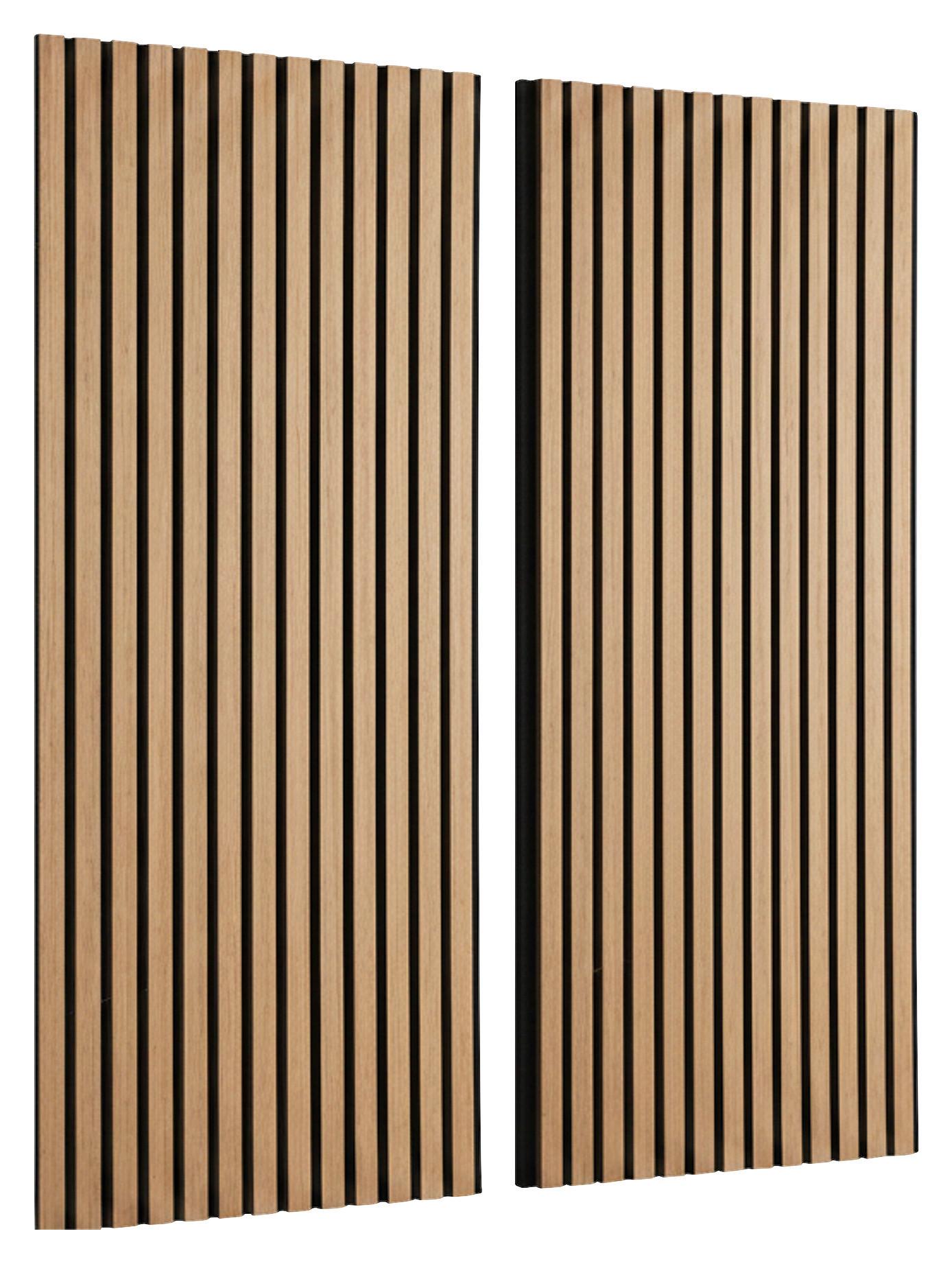 Akustický panel GRACE 2ks/sada - černá/barvy dubu, Moderní, dřevo/kompozitní dřevo (60,5/120/2,2cm) - Mömax