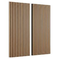 Akustický panel GRACE 2ks/sada - čierna/farba duba, Modern, drevo/kompozitné drevo (60,5/120/2,2cm) - Mömax