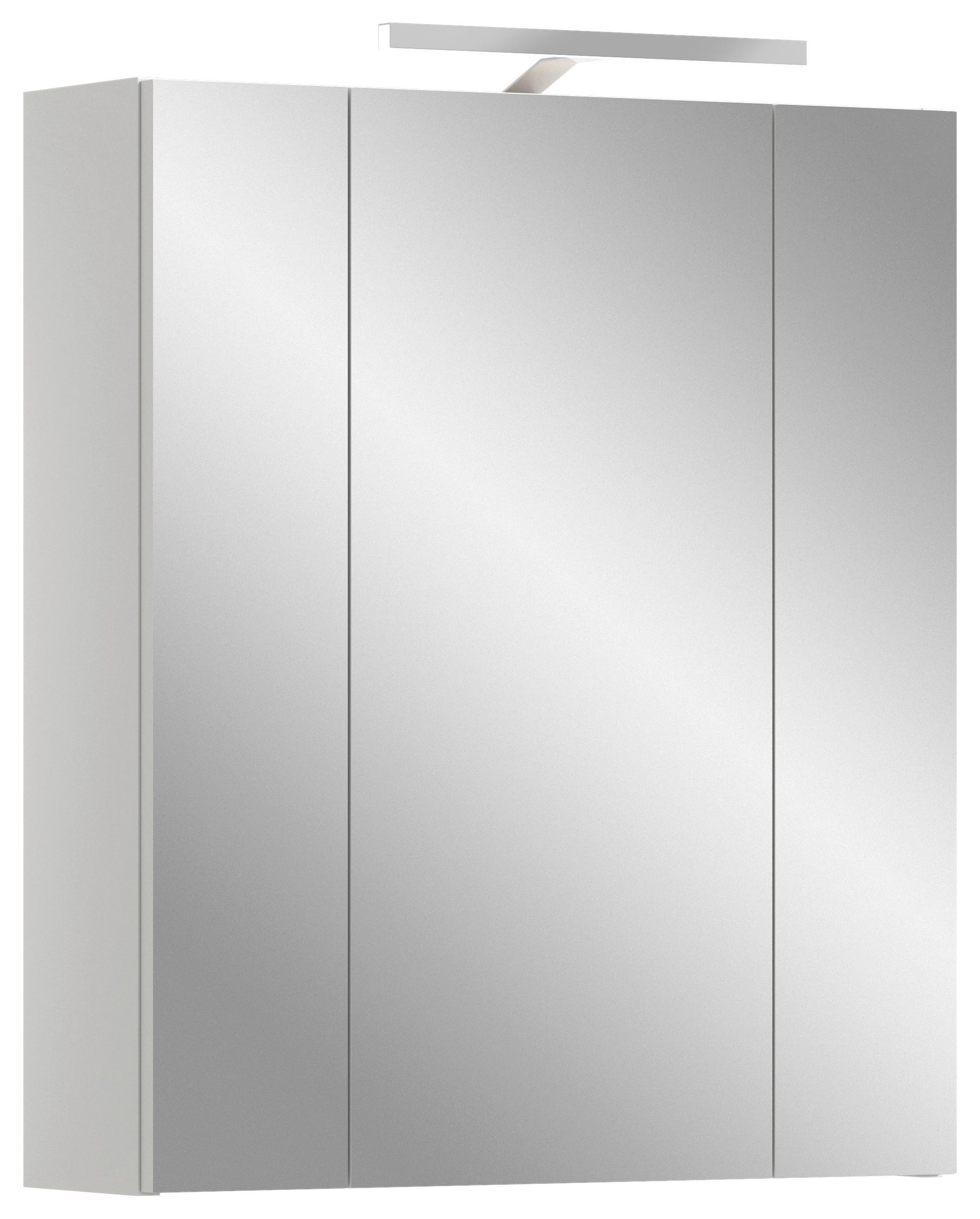 Spiegelschrank Ice Weiß Hg B: 60 cm - Weiß Hochglanz/Weiß, MODERN, Holzwerkstoff (60/55/46cm) - MID.YOU