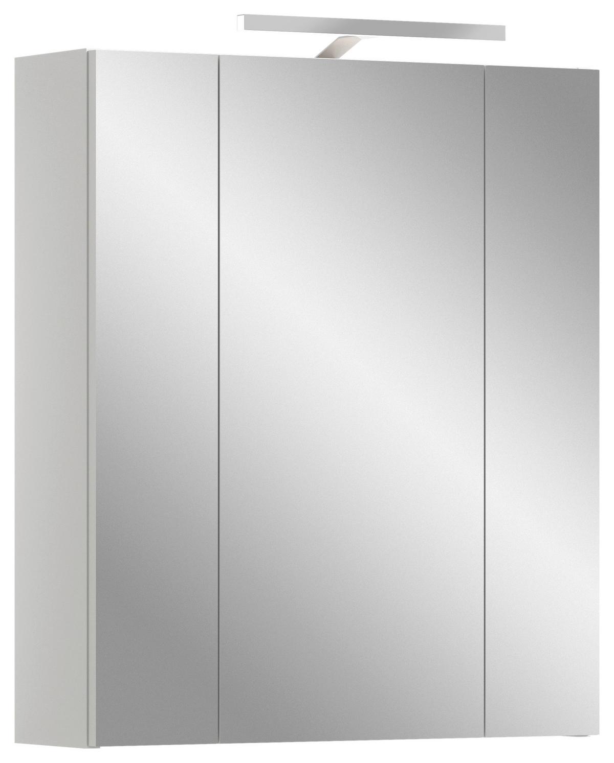 Spiegelschrank Ice Weiß Hg B: 60 cm - Weiß Hochglanz/Weiß, MODERN, Holzwerkstoff (60/70/18cm) - MID.YOU