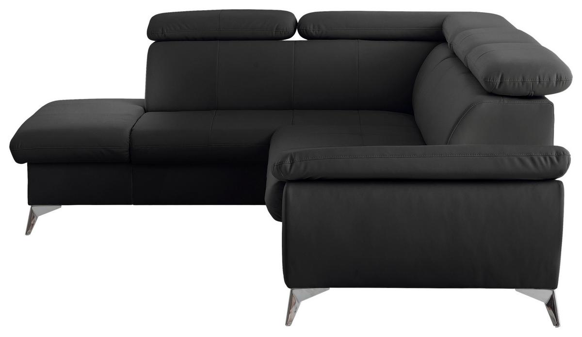 Ecksofa mit Schlaffunktion und Bettkasten Gisele Schwarz - Chromfarben/Schwarz, KONVENTIONELL, Textil (209/256cm) - Livetastic
