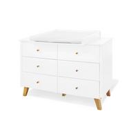 Wickelkommode 133420x Pan - Weiß/Naturfarben, Design, Holz/Holzwerkstoff (140/100/78 bzw 56cm) - Pinolino