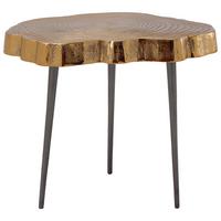 Beistelltisch Wood Art 125 Goldfarben/Schwarz B: 41 cm - Goldfarben/Schwarz, Design, Metall (41/46/44cm) - Kayoom