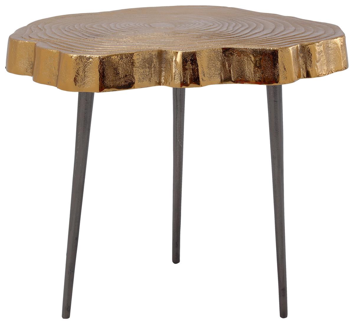 Beistelltisch Wood Art 125 Goldfarben/Schwarz B: 41 cm - Goldfarben/Schwarz, Design, Metall (41/46/44cm) - Kayoom