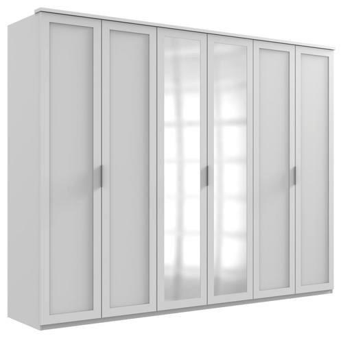 Drehtürenschrank Mit Spiegel 270cm Nadja, Weiß - Weiß, KONVENTIONELL, Glas/Holzwerkstoff (270/210/58cm) - MID.YOU