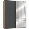 Schwebetürenschrank 200cm Level, Graphit/eiche Dekor - Eichefarben/Graphitfarben, MODERN, Holzwerkstoff (200/236/65cm) - MID.YOU