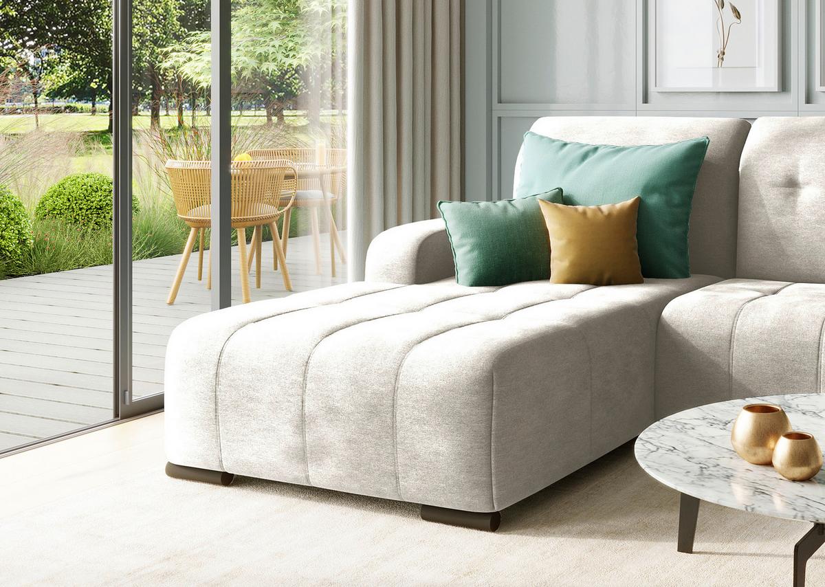 Ecksofa Vicari - Beige/Schwarz, MODERN, Textil (292/185cm) - Livetastic