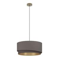 Hängeleuchte 39931 Manderline - Messingfarben/Schwarz, Basics, Textil/Metall (56/150cm) - Eglo